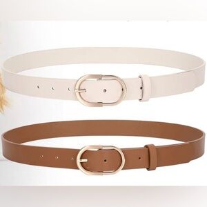 Jasgood Women’s Leather Belts - set of 2 NIP